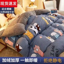 Winter ultra-thick lamb suede quilt winter quilted by cotton quilt core thickened warm 10 catty double student autumn winter space bedding