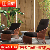 Balcony Leisure Sofa Chair Tea Table Three-piece Rattan Outdoor Terrace Outdoor Garden Yard Waterproof Rainproof Lazy