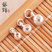 s925 sterling silver diy accessories Spacer beads hole beads ring pendant Red rope bracelet beaded hand woven jewelry material