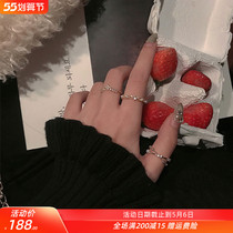 Korean pearl ring female fashion personality small crowddesign pure silver light extravagant fashion not falling out of high level delicacy