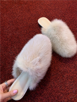 Special BORAKOO Korea East Gate Dang Qiu style pull self-retention ~ super good-looking dirty apricot color mink fur slippers shoe holder