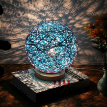 Twine rattan ball table lamp creative romantic bedroom bedside lamp idyllic fashion birthday gift dormitory decoration night light