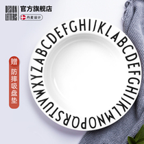 designletters Baby meal plates ins deepened supplementary food cutlery Danish alphabet childrens meal plates for boys