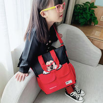 Canvas Mickey large capacity shoulder bag student remedial bag make-up class handbag Art carrying book bag shoulder Womens bag tide