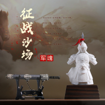 Dragon creative ceramic military soul ornaments office living room porch soft decorations desktop fortune handicrafts decoration