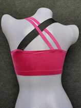 Yoga sports underwear womens comfortable no steel ring bra matching color contrast color thin gather vest shockproof running wrapped chest