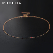 Ruhua Jewel Yiling #Full of the stars with red gem necklace female genius exactly 14K pack of golden flow Su neck gifts