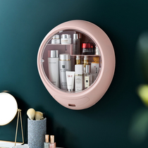 Wall-mounted cosmetic storage box free of punch bathroom toilet skin-care products dust-proof large capacity hanging wall shelve