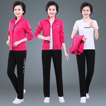 Mother Spring Clothing Suit Middle-aged Woman Clothing Three Sets 2020 New Middle Aged Woman Long Sleeve Sportswear Clothing Thin