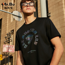 Mr Bu horse cotton short sleeve T-shirt male spring summer magical colour printed male tide T-shirt GT01127