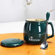 Breakfast cup with covered spoon Mark Cup Creative Milk Cup Couple Coffee Cup Coffee Cup