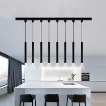 Bar small chandelier led long tube chandelier Cylindrical simple Nordic restaurant single head creative cone hanging line spot light