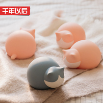 Cat silicone hot water bottle female hot water small portable female student hand warmer foot bed cute portable