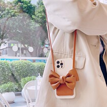 South Korean ins wind butterfly knot applicable Apple 13 new phone shell iphone12promax slanted satchel 11