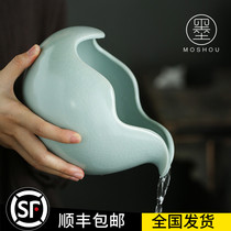 Moshou five famous kiln brother official Rudingaverage ceramic tea washing Cup washing Jianshui pen pot water tea accessories