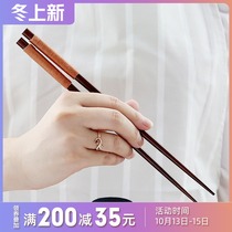 Japanese vintage solid wood chopsticks hand-wound log chopsticks tail winding thread Japanese tableware