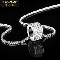 Fakaman necklace mens light luxury niche full of diamonds shining sweater chain tide hip-hop versatile small waist boy pendant