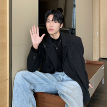 Hualun winter double-breasted casual suit light cooked wind mens single west jacket mens high sense of handsome little suit