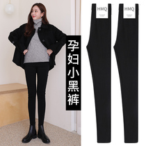 Pregnant woman pants spring and autumn wear winter style with velvet black small leggings large code female winter denim for underpants spring clothing