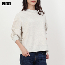 Round neck sweater womens spring and autumn sports and leisure Korean version of loose cotton cotton hoatless pullover without hat short coat