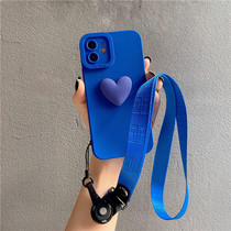 Apple 11 phone shell new Apple 11promax Cubic love Klein blue iPhonex xr anti-fall all-bag XsMax silicone soft 8plus brief about i7 8