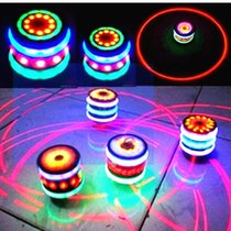 New Seven Color Luminous Music Imitation Wood Tops Flash Toys 61 Childrens Day Gift Ground Stall Toy Batch fa