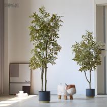 Roman Mother Nordic Ins Emulation Plant Decoration Happiness Tree Living Room Large Fake Green Plant Potted Plant Floor Pendulum