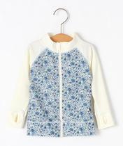 Spot Japanese original single child long sleeve anti-purple anti-outside beach clothes Girl Flower Flower swimsuit coat