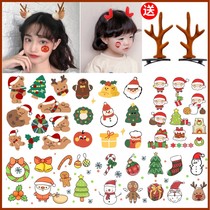 Christmas children tattoo stickers Santa elk lantern holiday party stickers face stickers safe and non-toxic