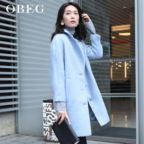 Broken clearance Obe Obei Qian fashion wool woolen coat female temperament commuter long coat 1054146