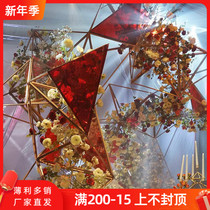 Wedding props Iron Triangle geometric ornaments ceiling pendants wedding stage decoration wedding props road introduction