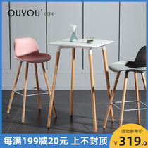 Nordic high table high-legged table modern simple small apartment bar table white creative casual square table household bar table