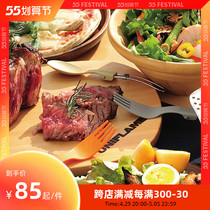 Japan Uniflame Outdoor Camping Colourful Light Portable Folding Cutlery Combined Suit Soup Spoon Spoon Fork