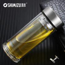 Double-layer glass for men and women portable creative office water cup large capacity Car Cup filter transparent tea cup