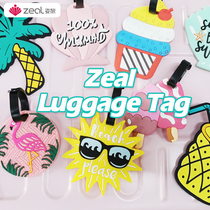 zeal travel boarding pass Suitcase Cartoon Creative Label Luggage Sign for Hanging Tag Tourist Supplies