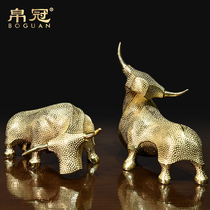 Modern light luxury pure copper cow decorations Nordic TV cabinet Wine cabinet Coffee table Childrens room model room home furnishings