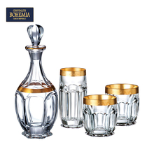 Czech imported BOHEMIA crystal glass Gold whisky wine glass set wine bottle water cup beer glass
