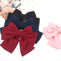 Big bow hairpin headdress Korean adult hair card top clip ponytail clip Spring clip horizontal clip cloth hair ornament