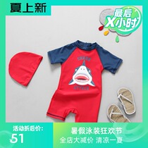 South Koreas new hot spring boy swimsuit Shark baby baby anti-UV sunscreen quick-drying warm surf suit Korean version of the tide