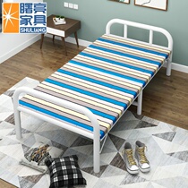 Shuliang folding sheets peoples bed Household adult lunch break bed Simple rental childrens bed Wooden nap sofa Iron bed