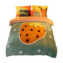 Thickened coral velvet four-piece sheets Three-piece winter quilt double-sided velvet flannel duvet cover on double bed