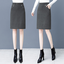 Short - haired hair - haired skirt girl in spring and fall 2022 popular high waist bag hips middle - long tummy short dress tide