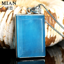 Mystery love natural blue treasure pendant male and female couples safe brand blue crystal pendant necklace sweater chain