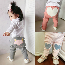 Baby pants spring and autumn cotton female baby wear newborn big pp pants womens leggings