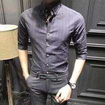 Rich Gui Bird Short Sleeve Shirt Male Korean version half sleeve 50% sleeves Tailor-made Youth Business Inch Shirt Trendy Career Lining Man