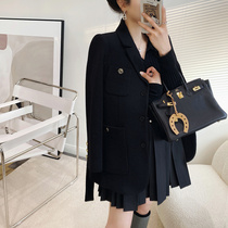 2020 Autumn and Winter new celebrity style thick slim slim single-breasted suit woolen coat women