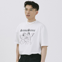 SAMESAME Holy Days make the streets round the short sleeves T-shirt 100 hitch a pure color loose lover for men and women Summer