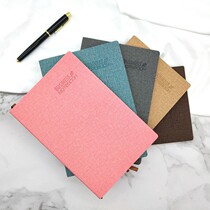 Retro notebook classic linen pattern notepad simple leather noodle book cute girl heart A5 student diary