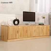 Simple solid wood TV cabinet floor cabinet low cabinet balcony cabinet pine wood window cabinet side cabinet can be customized