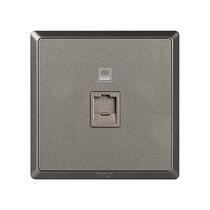 Shenzhen Tianji Simple Series 86 Single Computer Network Information Socket Panel Six Type Module Champagne Gray